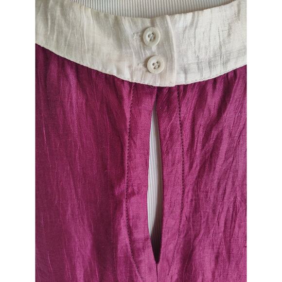 Pianura Studio Linen Blend Tunic Dress Eggplant Purple Geometric Design Size 44 - Picture 4 of 12